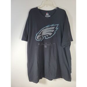 Eagles NFL Majestic Carson Wentz 11 Black Shirt 2XL